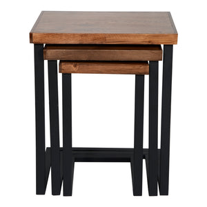 Rørvig asztalkészlet 3 darabos, fenyőfa, pácolt [en.casa]