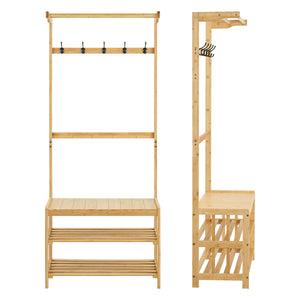 Ruhatartóállvány Tornio bambusz natúr [en.casa] 