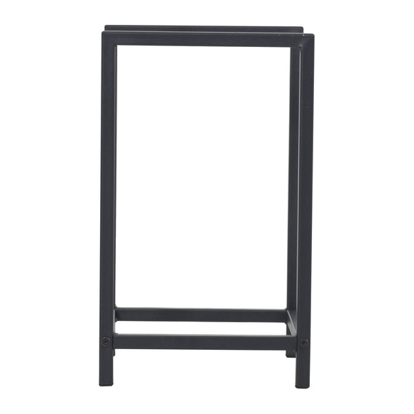 Tűzifa állvány Torsås 40x30x50 cm acél fekete [en.casa] 