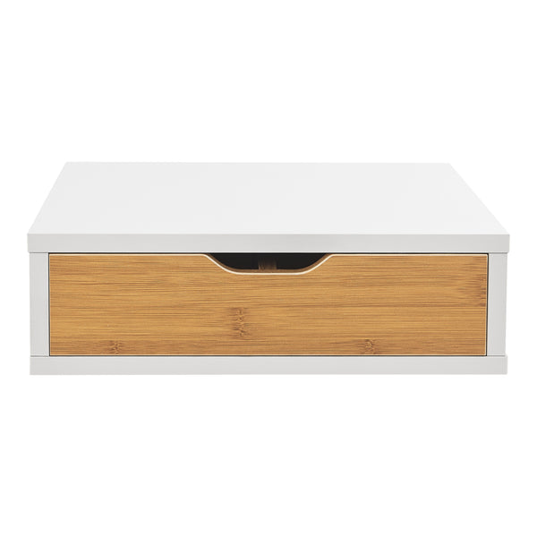 Íróasztali fiókos rendező Vieremä 9x30x31cm fehér/bambusz hatású [en.casa]