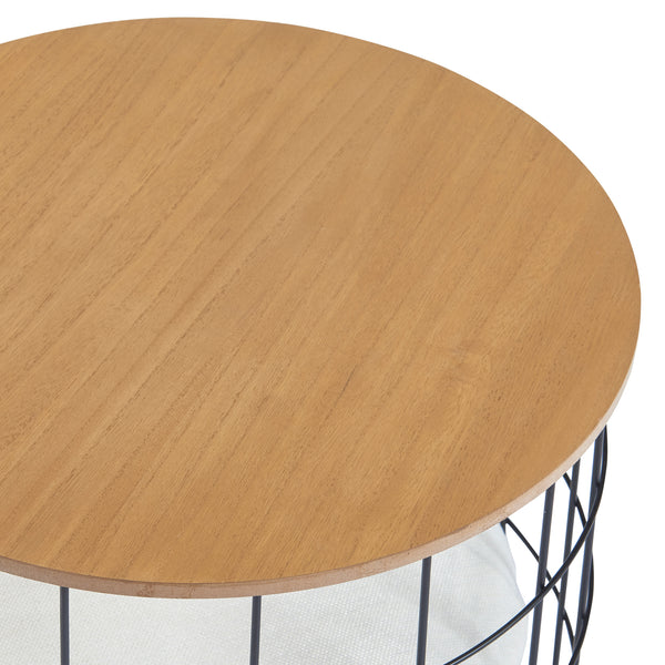 Kisasztalok 2 fémkosárból álló szett különböző méretekben Haapajärvi macskabarlanggal [en.casa]