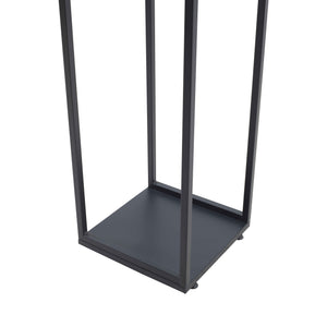 Tűzifaállvány Tornved acél 35x35x120 cm fekete [en.casa]