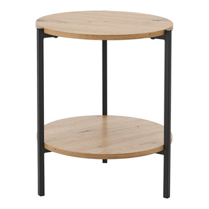 Kisasztal Kuopio 50 x Ø40 cm Fekete / Fahatású [en.casa]