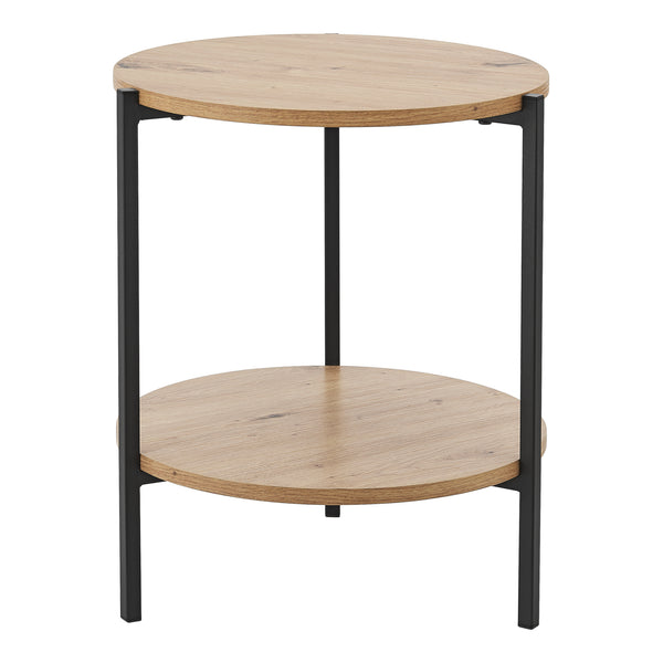 Kisasztal Kuopio 50 x Ø40 cm Fekete / Fahatású [en.casa]
