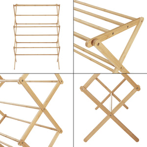 Összecsukható ruhaszárító állvány Grinau bambusz [en.casa]