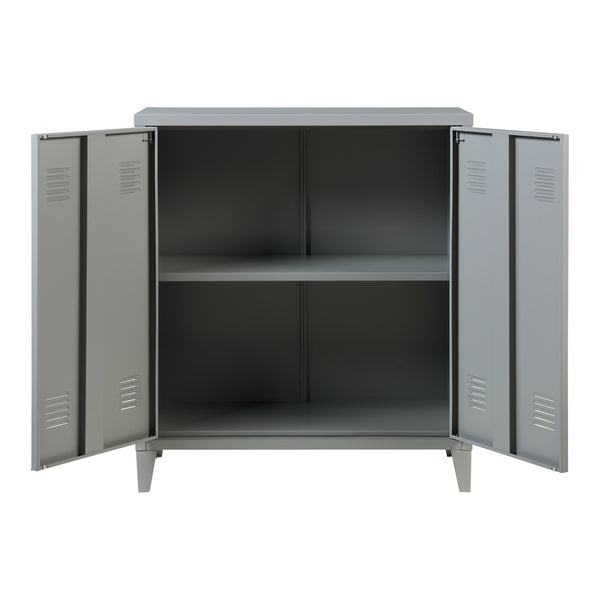 Fémszekrény Oripää 90x80x33 cm sötétszürke [en.casa]