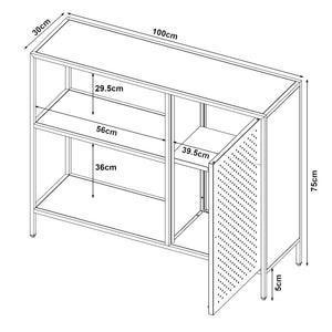 Polcos szekrény Viitasaari fém fekete [en.casa]