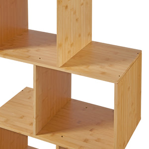 Bambusz könyvespolc Gullspång 130x55x30cm natúr [en.casa]