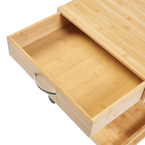 Gurulós kisasztal Jokkmokk 56,5x43x43 cm bambusz [en.casa]