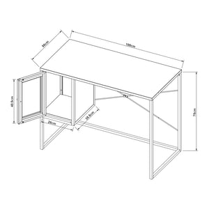 Íróasztal Sund acél 75x100x50 cm szürke [en.casa]