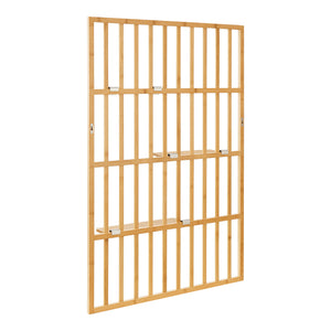 Fali panel polcokkal Røst 120x80x13cm bambusz [en.casa]