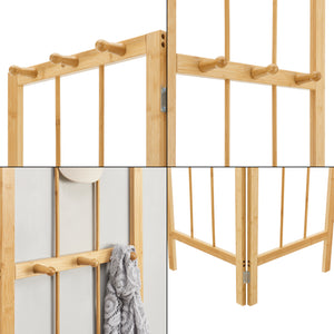 Előszoba sarokpanel Hyllestad 165,5x92x8cm bambusz [en.casa]