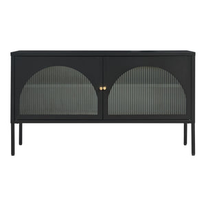 TV-szekrény Karlskrona 115x35x64 cm fekete, matt [en.casa]