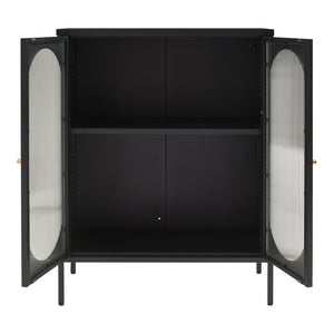 Vitrines komód Karlskrona 102x80x40 cm fekete, matt [en.casa]