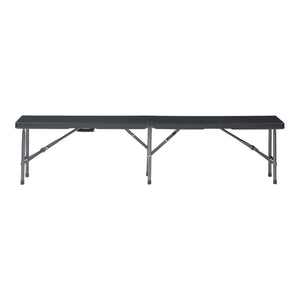Összecsukható kemping pad 2 darabos szett Mark 180x25x43 cm rattan-hatású fekete [en.casa]