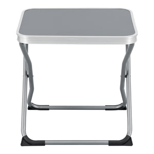 2-in-1 kemping ülőke és asztal Barete 47x47x37 cm szürke [en.casa]