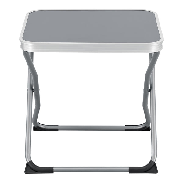 2-in-1 kemping ülőke és asztal Barete 47x47x37 cm szürke [en.casa]