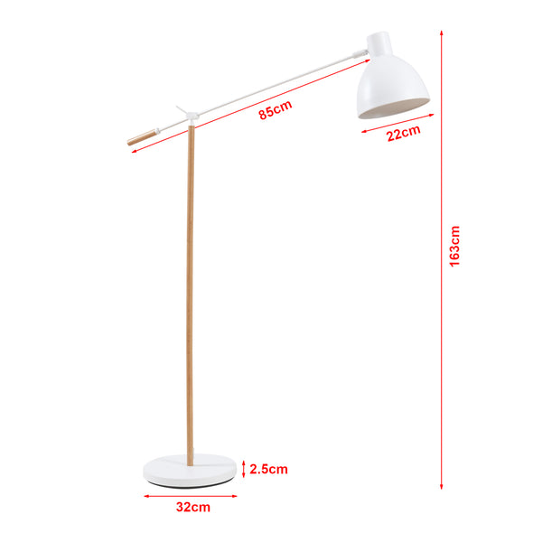 Állólámpa Banchory fém 163 cm fa hatású/fehér [lux.pro]