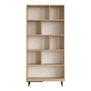 Könyvespolc Kvænangen 176x84x30 cm tölgyfa/rattan hatású [en.casa]