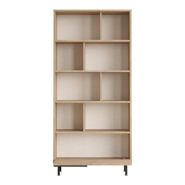 Könyvespolc Kvænangen 176x84x30 cm tölgyfa/rattan hatású [en.casa]