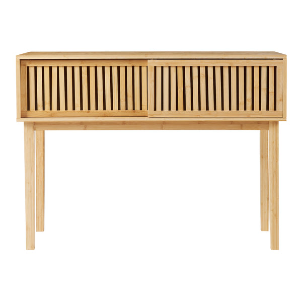 Konzolasztal Ypäjä 110x39x81 cm bambusz [en.casa]