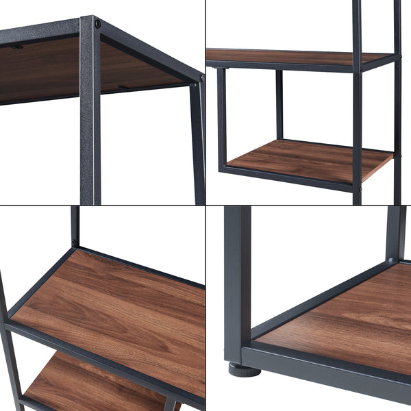 Könyvespolc Østre 180x83x34 cm fekete/diófa-hatású [en.casa]