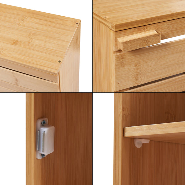 Fürdőszobai fali szekrény Epind 50x33x20 cm bambusz [en.casa]