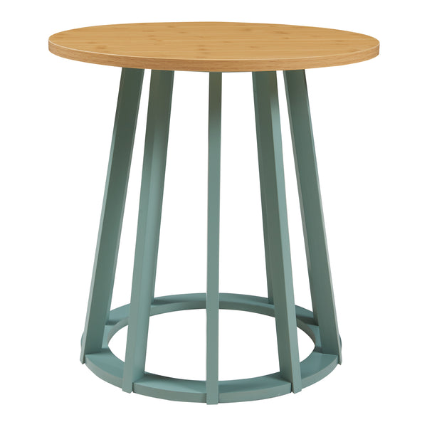 Kisasztal Lensuu 48xØ48 cm pasztellzöld/tölgyfa hatású [en.casa]