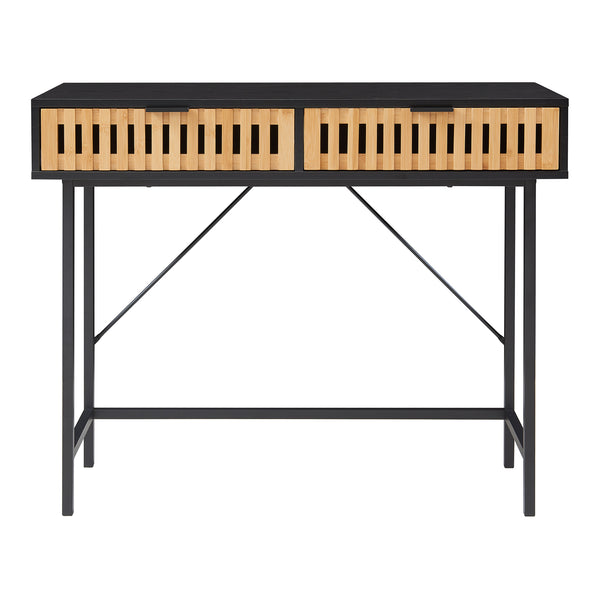 Konzolasztal Luniehti 100x40x75 cm fekete/natúr [en.casa]