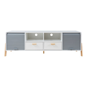 TV-szekrény Kvaefjord 160x40x52 cm fehér/szürke [en.casa]
