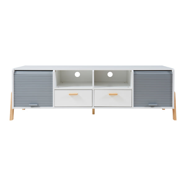 TV-szekrény Kvaefjord 160x40x52 cm fehér/szürke [en.casa]