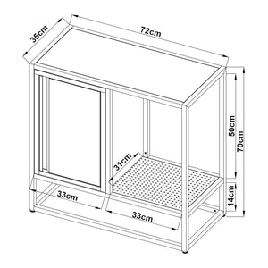 Komód Burlöv acél 70x72x35 cm szürke/fehér [en.casa]