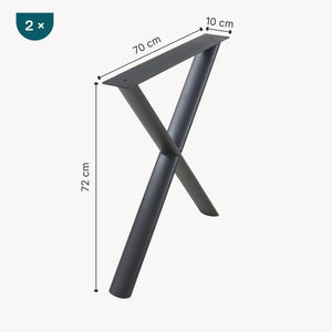 Asztalváz Klixjö 2db-os szett acél 72x70x10 cm fekete [en.casa]