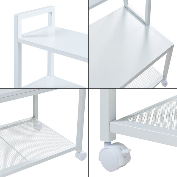 Irodai gurulós polc Svanaldsvipp 100x55x38 cm fehér [en.casa]