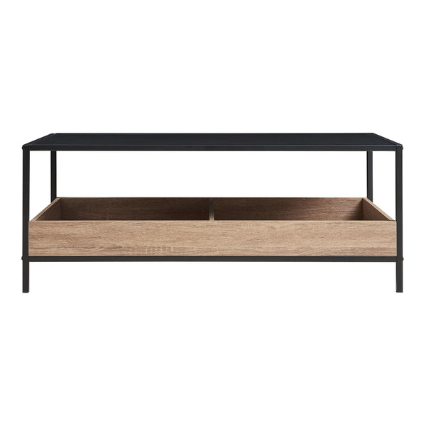 Dohányzóasztal Belana 100x48x39 cm fekete/tölgyfa hatású [en.casa]