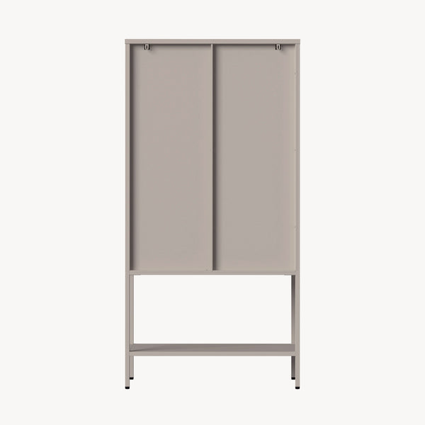Vitrinszekrény Klippestad acél 160x80x35 cm teveszín [en.casa]