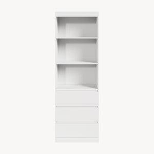 Könyvespolc Les 3 fiókkal 180x60x35 cm fehér [en.casa]
