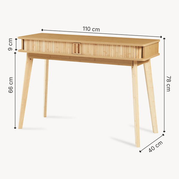 Konzolasztal Tysvær 110x40x78 cm bambusz [en.casa]