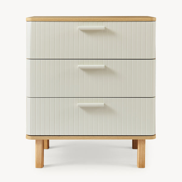 Komód Ferrersp 3 fiókkal 70x60x40 cm tölgyfa hatású/homokszín [en.casa]