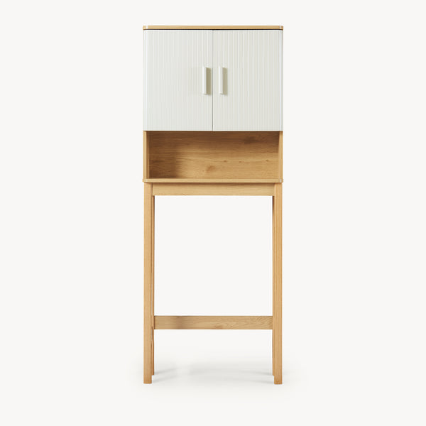 Tárolószekrény WC fölé Ferrersp 160x63x20 cm tölgyfa hatású/homokszín [en.casa]