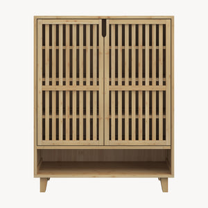 Cipősszekrény Sirgerg 91x72x35 cm bambusz natúr [en.casa]