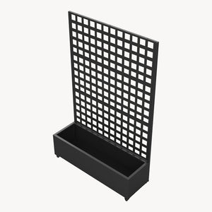 Gurulós válaszfal Toma virágosládával acél 190x82x38 cm fekete [casa.pro]