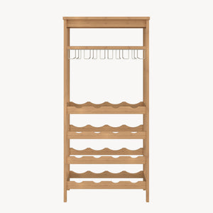 Borospolc Fillby 100x47x29 cm Bambusz Természetes [en.casa]