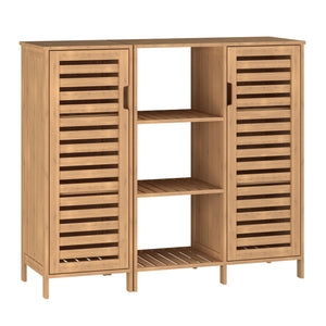 2 elemes tárolószekrény Hakseri 87x99x33 cm bambusz natúr [en.casa]