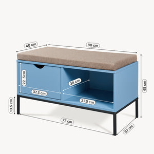 Colwyn cipősszekrény 80x40x45 cm Kék [en.casa]