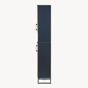 Fürdőszobai magas szekrény Svanes 170x30x30 cm sötétszürke/natúr [en.casa]