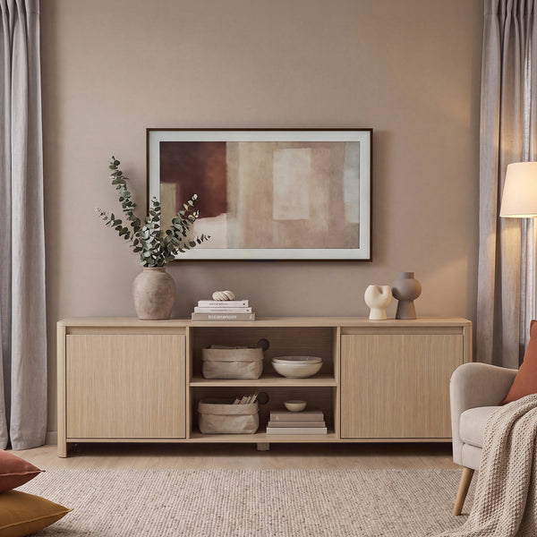 TV szekrény Takranmaa 150x40x50 cm tölgyfa hatású [en.casa]
