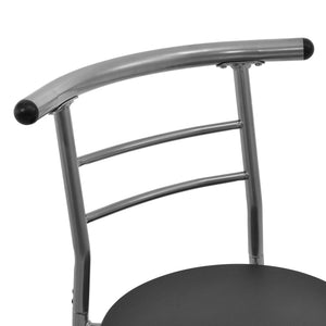 Étkező garnitúra 2 személyes fekete/ezüst Dublin [en.casa]