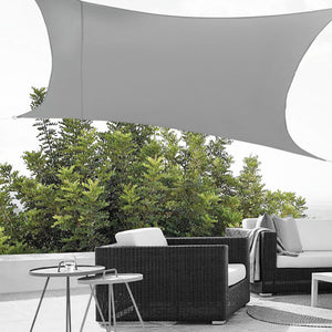 [en.casa]® Napvitorla árnyékoló vízlepergető négyszögletes 3m x 5m világosszürke