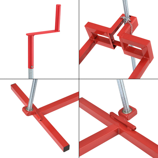 Fűnyírótraktor billentő szereléshez 400kg-ig 45 fokban dönthető kézi hajtókarral acél piros [pro.tec]  